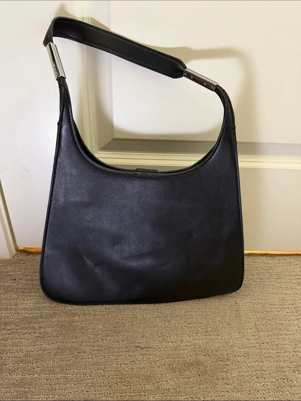 Calvin Klein Sleek Black Top-Handle Shoulder Bag